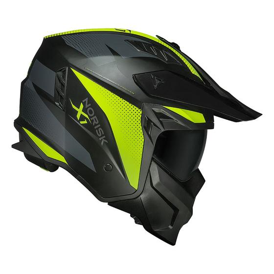 Imagem de Capacete Norisk Darth 2 X1 Preto e Amarelo Fosco Moto