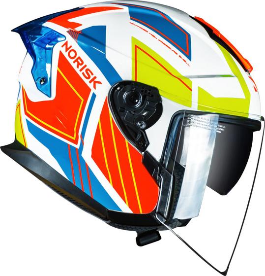 Imagem de Capacete Norisk Downtown Provenza Branco Laranja Com Oculos