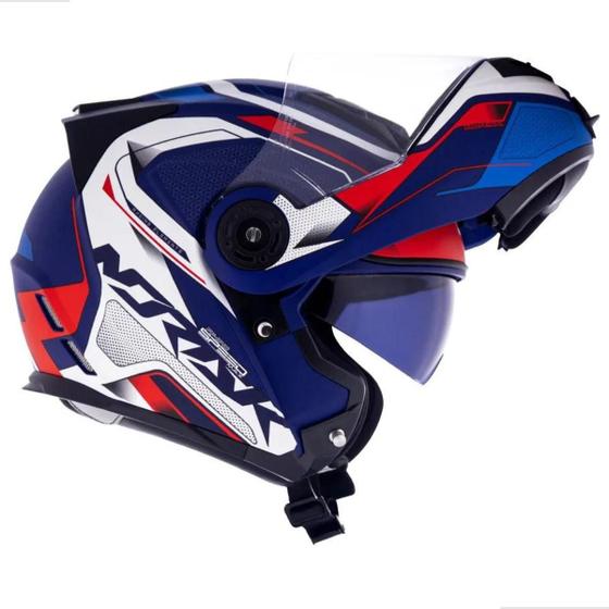 Imagem de Capacete Norisk Escamoteável FF345 Route Speedmax azul branco vermelho