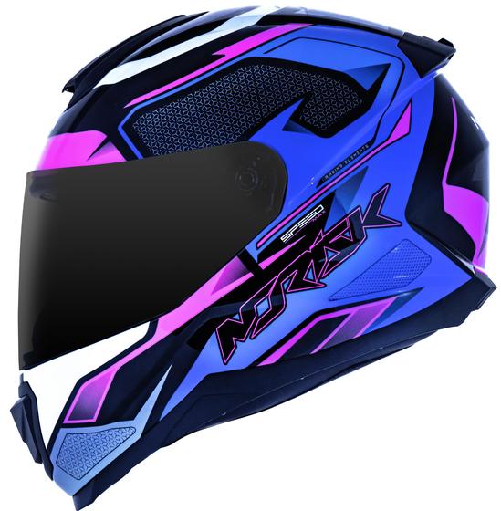 Imagem de Capacete Norisk Fechado Razor Speedmax Black Preto Roxo