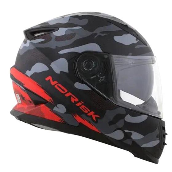 Capacete Norisk Ff302 Destroyer Matte Preto e vermelho - Brms ...