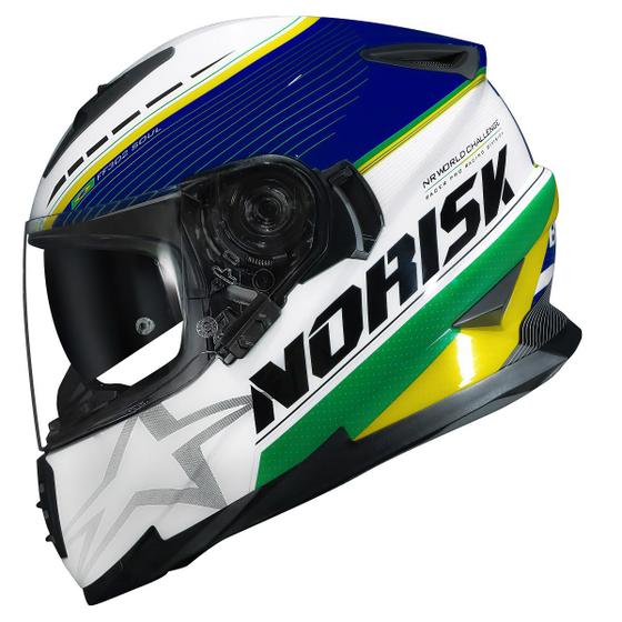 Imagem de Capacete Norisk ff302 Grand Prix Brasil Paises Moto Bandeira