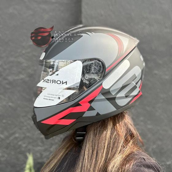 Imagem de Capacete Norisk FF802 Razor Squalo Matte Black Red