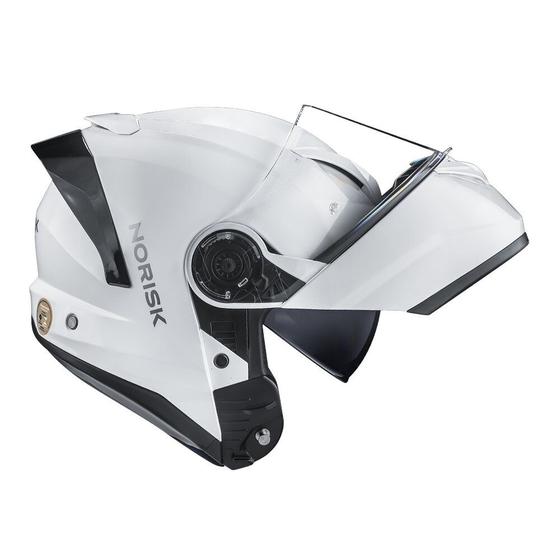 Imagem de Capacete Norisk Force 2 Monocolor Branco Brilhante Articulado Estamoteável Robocop