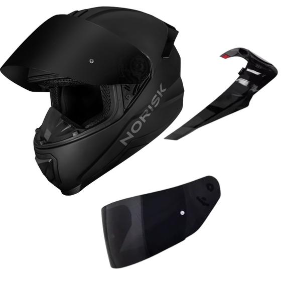 Imagem de Capacete Norisk Razor Black Edition  2 Viseiras + Spoiler 