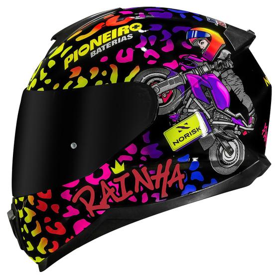 Imagem de Capacete Norisk Razor Fanny Rosa Feminino Moto Fechado