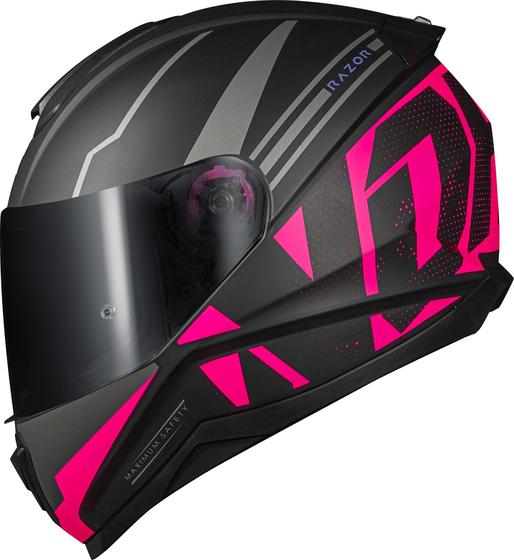 Imagem de Capacete norisk razor full preto fosco rosa pink