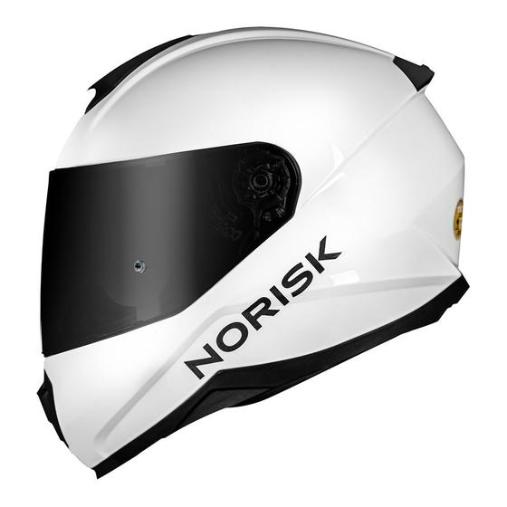 Imagem de Capacete Norisk Razor Monocolor Branco Brilhante Moto Motoqueiro