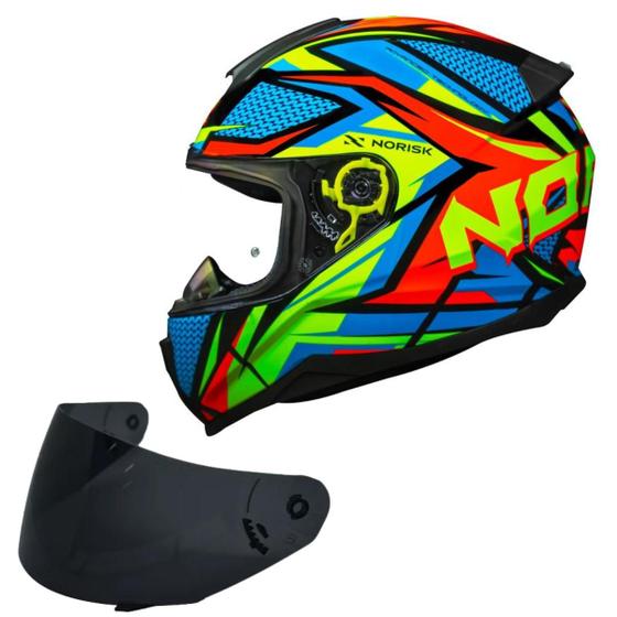 Imagem de Capacete Norisk Razor Sharp Amarelo Viseira Fumê