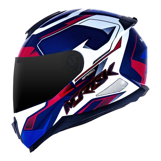 Imagem de Capacete Norisk Razor Speedmax Azul Branco e Vermelho