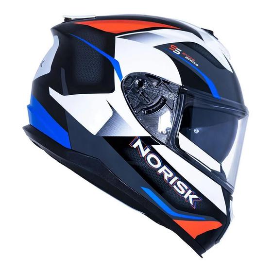 Capacete Norisk Strada Drive - Branco/Azul/Vermelho - 60 (G) - No Risk ...