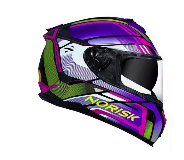 Imagem de Capacete Norisk Strada Flux Rosa Roxo c/ Óculos