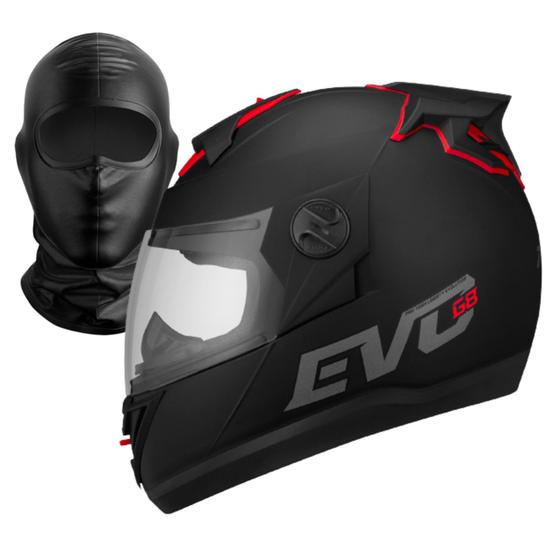 Imagem de Capacete Original Feminino Masculino Moto Fechado Evolution G8 788 Narigueira Balaclava  PRO TORK