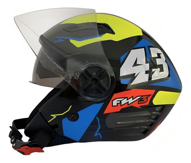 Imagem de Capacete Para Moto Aberto Fw3 X Open Up 43 Com Óculos Fume