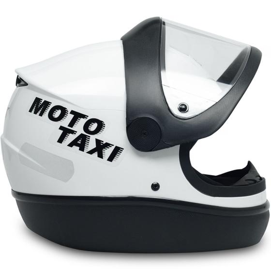 Imagem de Capacete Para Moto Automático Moto Táxi Branco Tamanho 60