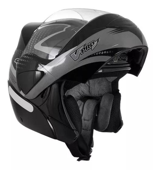 Capacete para moto escamoteável Pro Tork V-Pro Jet 2 preto e cinza jet 2 tamanho 60 Menor preço em Capacete para moto escamoteável Pro Tork V-Pro Jet 2 preto e cinza jet 2 tamanho 60