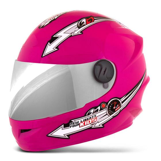 Imagem de Capacete Para Moto Fechado Infantil Pro Tork Liberty Four Kids com Viseira Cromada