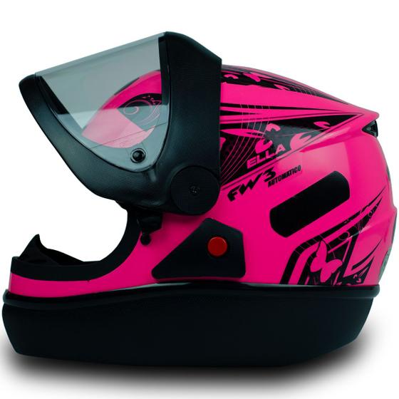 Imagem de Capacete Para Moto Fw3 Automático Rosa Neon Tamanho 60