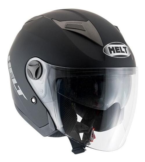 Imagem de Capacete Para Moto Helt City Aberto Com Óculos Preto Fosco