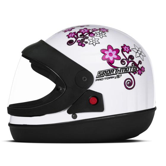 Imagem de Capacete Para Motociclista Feminino Fechado Pro Tork Sport Moto Girls San Marino Urbano Oferta