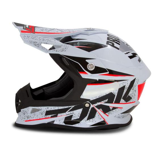 Imagem de Capacete Protork Cross Fast 788 Skull Vermelho 60