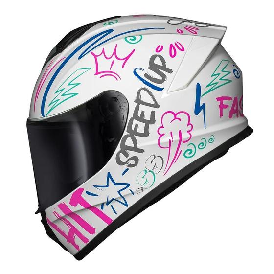 Imagem de Capacete Race Tech Hit Faster Branco e Rosa