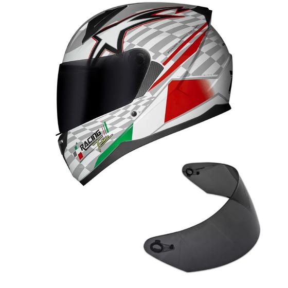 Imagem de Capacete Race Tech Sector Grid Italy Mais Viseira Fumê