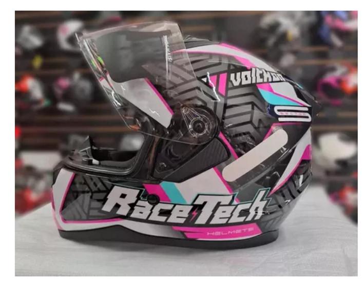 Imagem de Capacete Race Tech Sector Voltkon Rosa Feminino, Tamanho 58