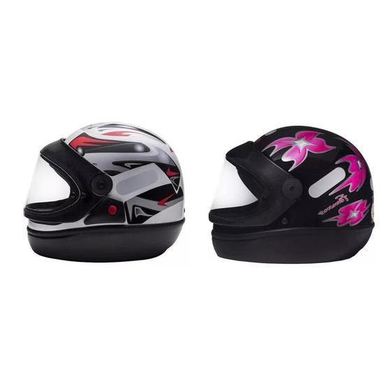 Imagem de Capacete San Marino Automático Moto Masculino Branco Feminino Preto