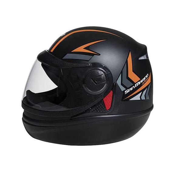 Capacete San Marino Speed One Original Preto/Laranja TAM 60 Menor preço em Capacete San Marino Speed One Original Preto/Laranja TAM 60
