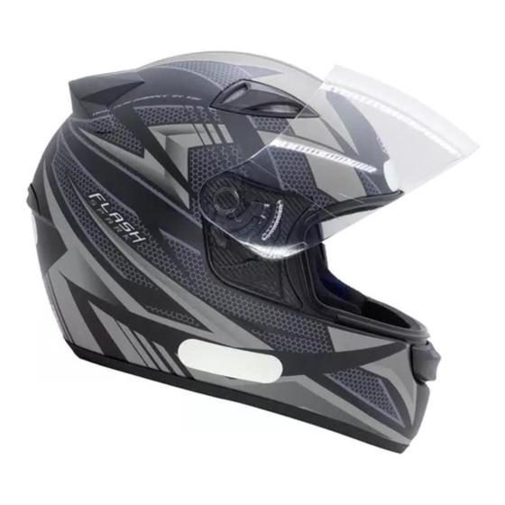 Imagem de Capacete Spark Flash Ebf Preto Fosco Prata