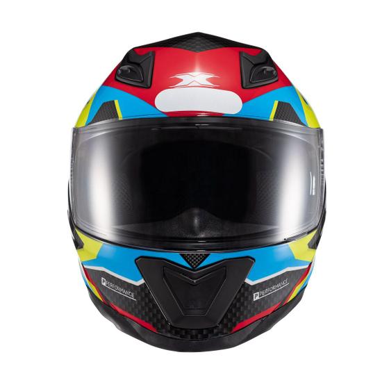 Imagem de Capacete Texx Fechado Hawk Ride Azul Verd Verm Pret 60