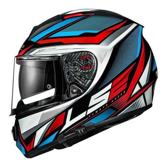 Imagem de Capacete Tricomposto Ls2 Vector FF397 Rider Azul Vermelho