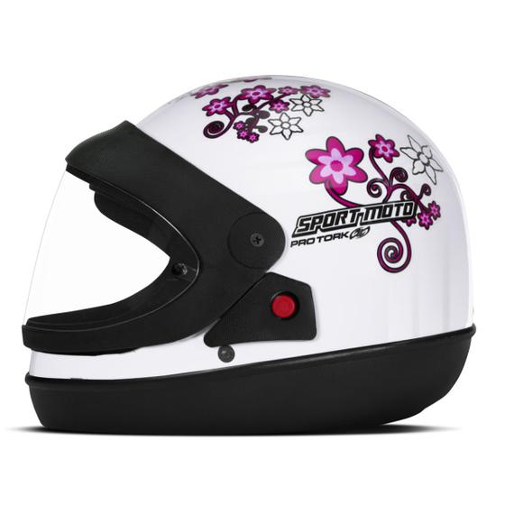 Capacete Urbano Fechado Integral Feminino San Marino Pro Tork Sport Moto For Girls Viseira Cristal Menor preço em Capacete Urbano Fechado Integral Feminino San Marino Pro Tork Sport Moto For Girls Viseira Cristal