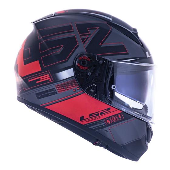 Imagem de Capacete Vector Evo FF397 Frequency Matte Preto/Vermelho LS2