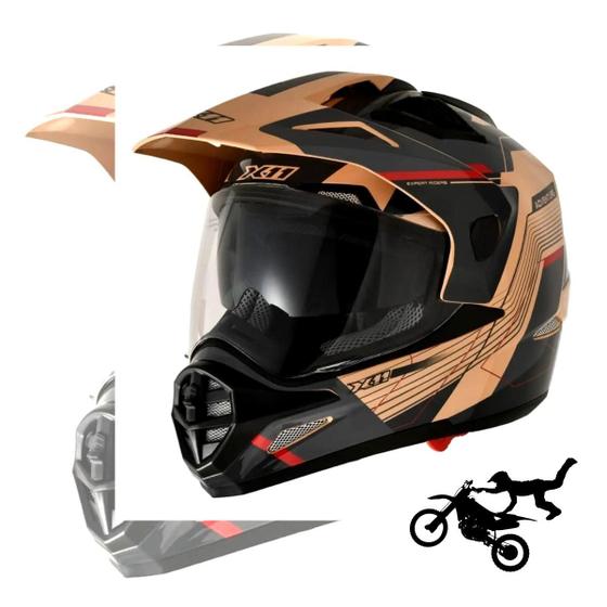 Capacete X11 Crossover Motociclista Motocross Menor preço em Capacete X11 Crossover Motociclista Motocross