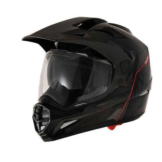 Imagem de Capacete X11 Crossover Solides Black Brilhante Motocross