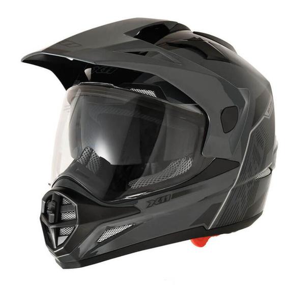 Capacete X11 Crossover Solides Cinza Menor preço em Capacete X11 Crossover Solides Cinza