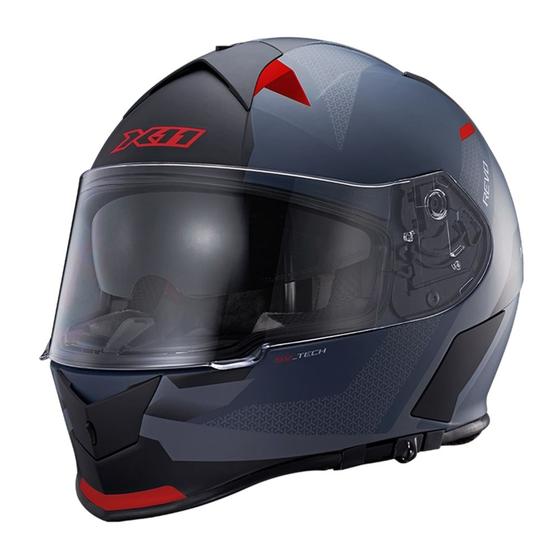 Imagem de Capacete X11 Revo Vision Cinza/Vermelho Fosco