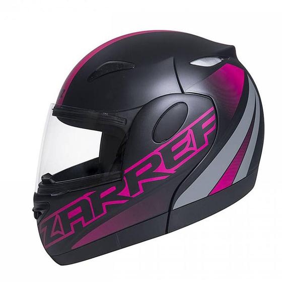 Imagem de Capacete Zarref Neon V5 Preto Fosco Rosa Robocop TAM 58