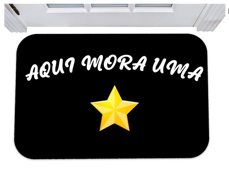 Imagem de Capacho aqui mora uma estrela tapete para porta 40x60