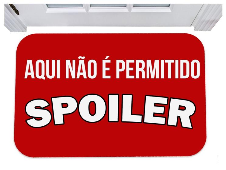 Imagem de Capacho aqui não é permitido spoiler tapete divertido geek