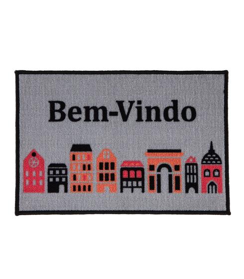 Imagem de Capacho Bem-Vindo Estampado Corttex Cinza
