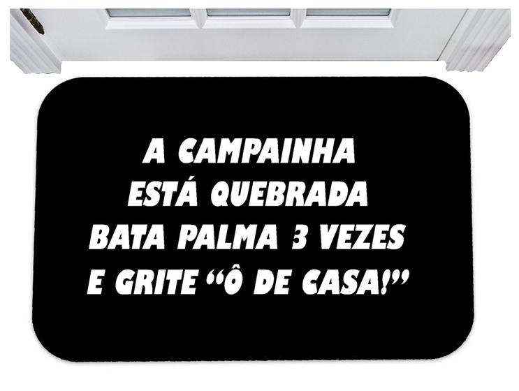 Imagem de Capacho campainha quebrada bata palma 3 vezes o de casa