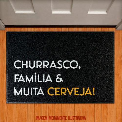 Imagem de Capacho Decorativo - Churrasco Família Muita Cerveja