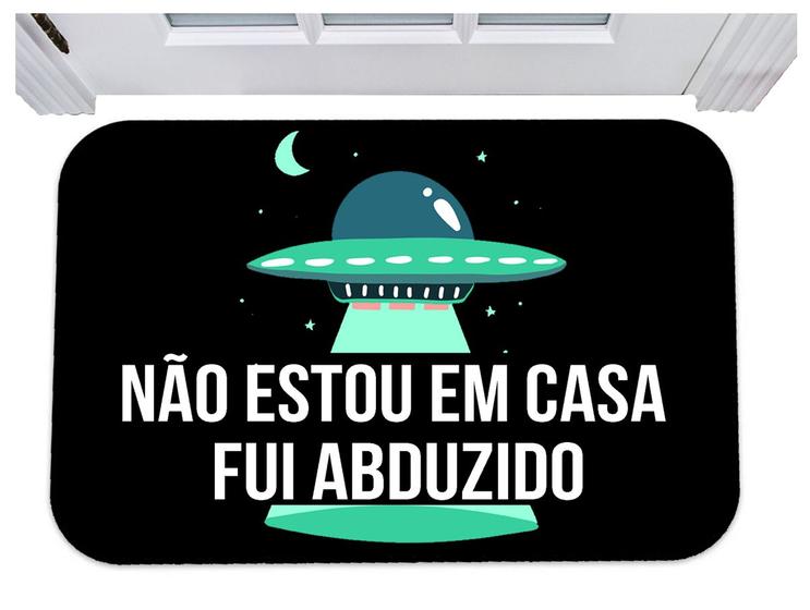 Imagem de Capacho divertido não estou em casa fui abduzido tapete