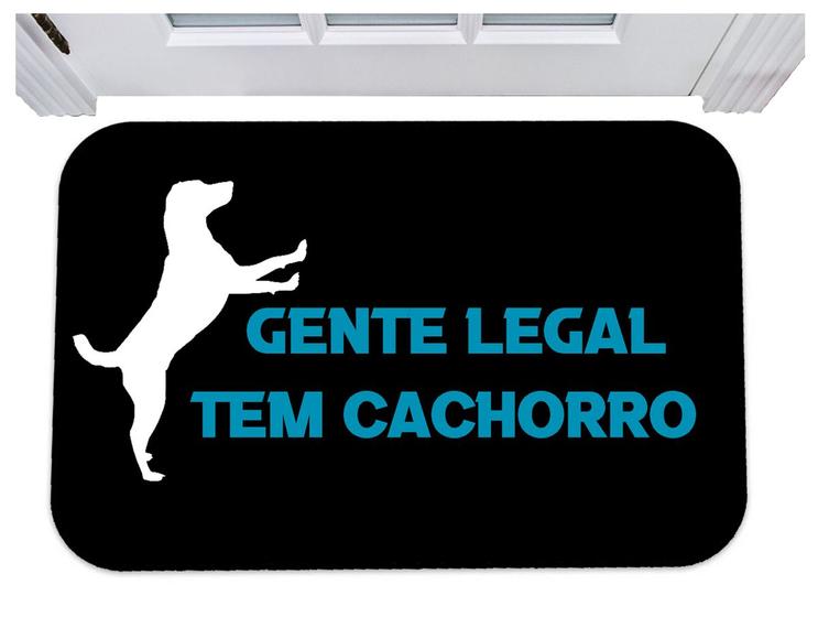 Imagem de Capacho gente legal tem cachorro tapete para porta 40x60