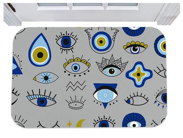 Imagem de Capacho olhos boa sorte proteção olho grego good vibes