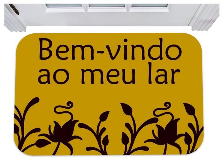 Imagem de Capacho para entrada bem vindo ao meu lar tapete porta 40x60