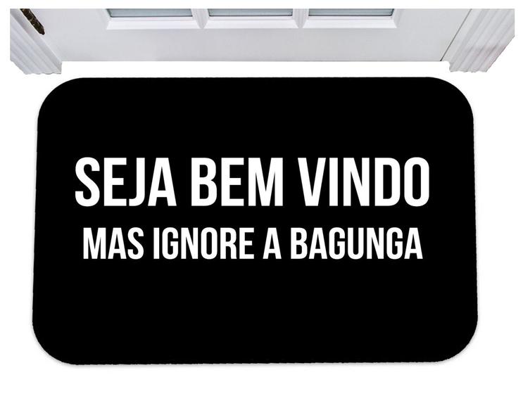 Imagem de Capacho para porta seja bem vindo ignore a bagunça tapete